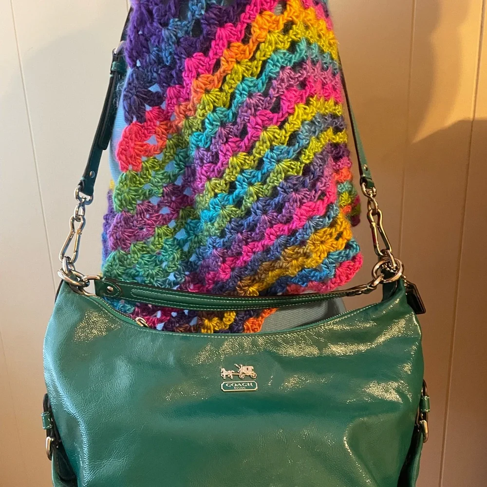 Coach Teal Leather Shoulder Bag